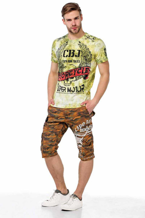 CT458 Printed Wash Slim Fit Men's T-Shirt