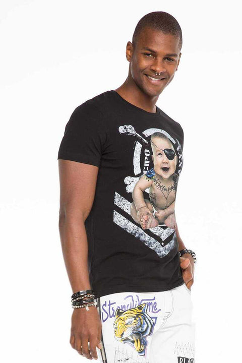 CT485 Tattooed Pirate Baby Printed Men's T-Shirt