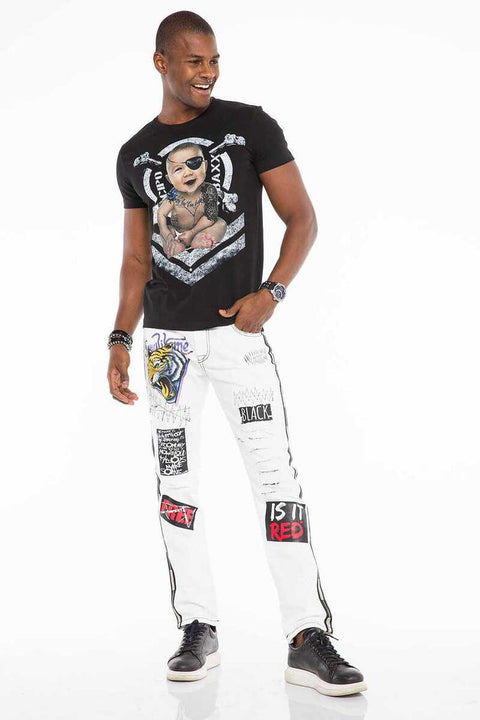 CT485 Tattooed Pirate Baby Printed Men's T-Shirt