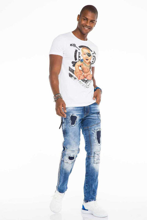CT485 Tattooed Pirate Baby Printed Men's T-Shirt