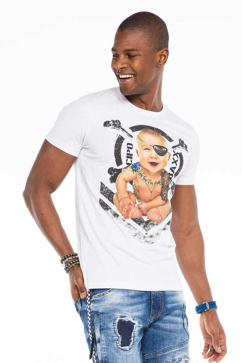CT485 Tattooed Pirate Baby Printed Men's T-Shirt