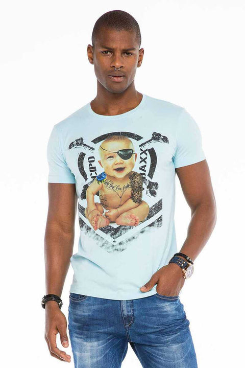 CT485 Tattooed Pirate Baby Printed Men's T-Shirt