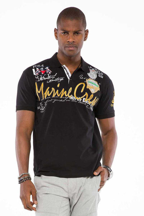 CT509 Polo Neck Embroidered Printed Men's T-Shirt