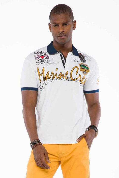 CT509 Polo Neck Embroidered Printed Men's T-Shirt