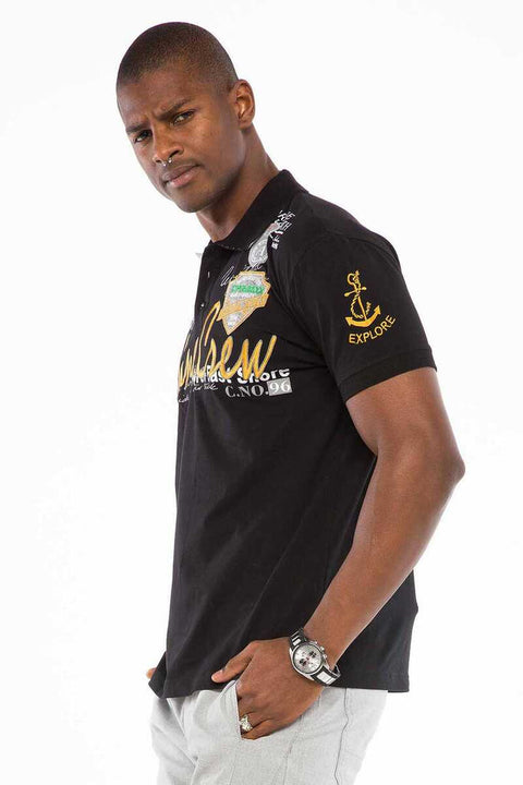 CT509 Polo Neck Embroidered Printed Men's T-Shirt