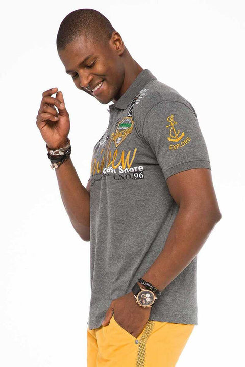 CT509 Polo Neck Embroidered Printed Men's T-Shirt
