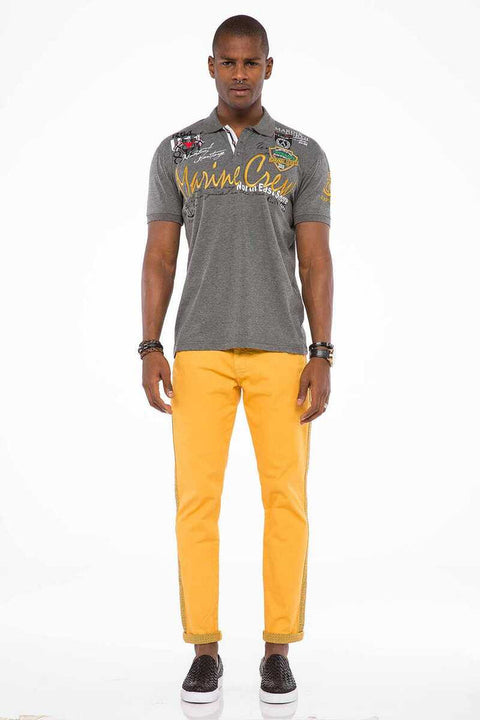 CT509 Polo Neck Embroidered Printed Men's T-Shirt