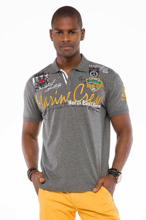 CT509 Polo Neck Embroidered Printed Men's T-Shirt