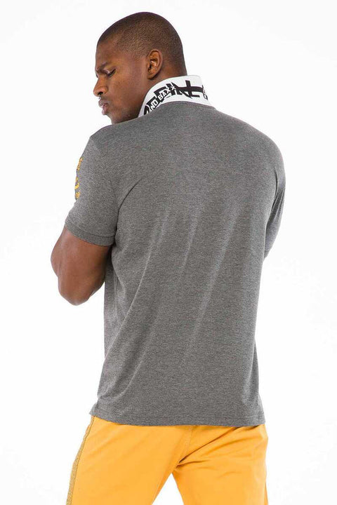 CT509 Polo Neck Embroidered Printed Men's T-Shirt