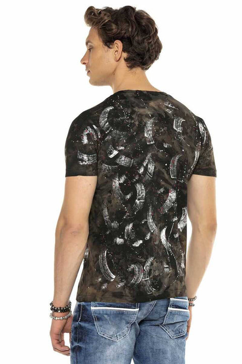 CT560 Hand Painted Glitter Dark Dirty Color T-Shirt