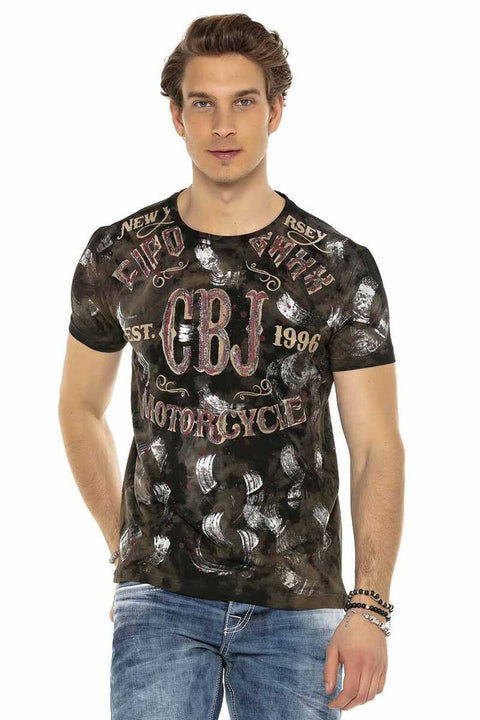 CT560 Hand Painted Glitter Dark Dirty Color T-Shirt