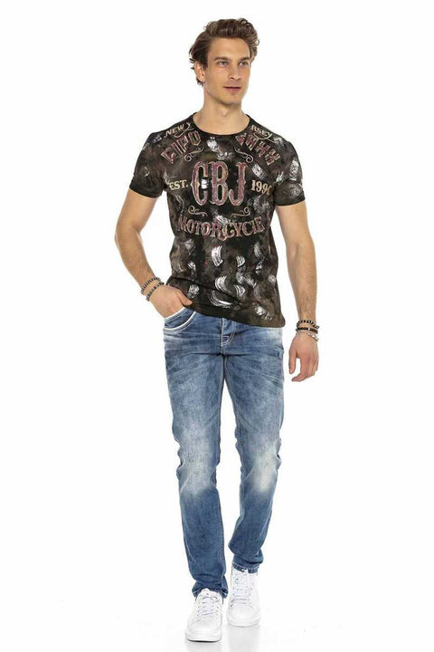 CT560 Hand Painted Glitter Dark Dirty Color T-Shirt