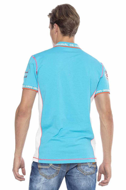 CT605 Embroidered Slim Men's Polo Neck T-Shirt