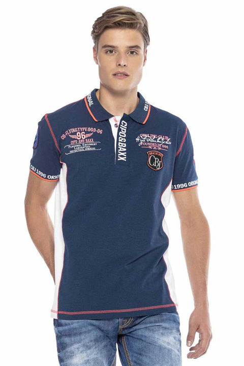 CT605 Embroidered Slim Men's Polo Neck T-Shirt