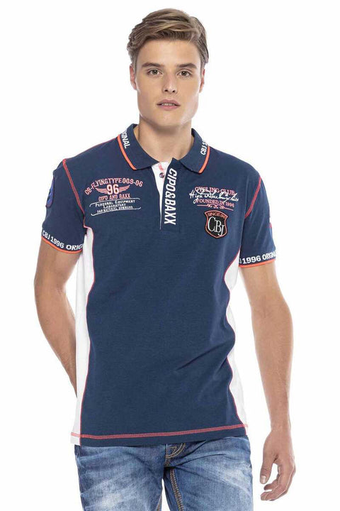 CT605 Embroidered Slim Men's Polo Neck T-Shirt