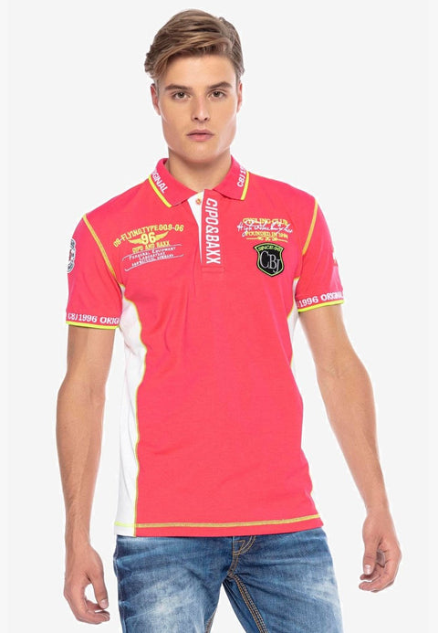 CT605 Embroidered Slim Men's Polo Neck T-Shirt