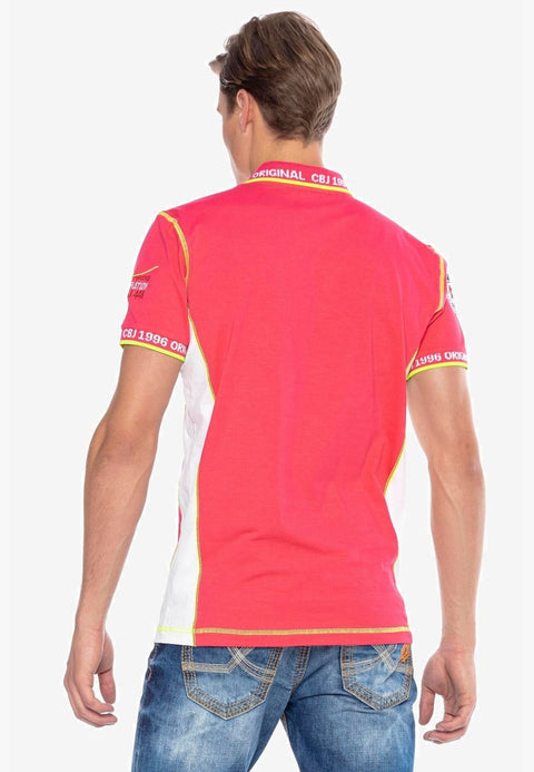 CT605 Embroidered Slim Men's Polo Neck T-Shirt