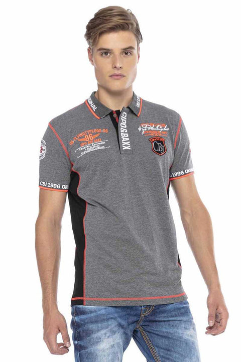 CT605 Embroidered Slim Men's Polo Neck T-Shirt