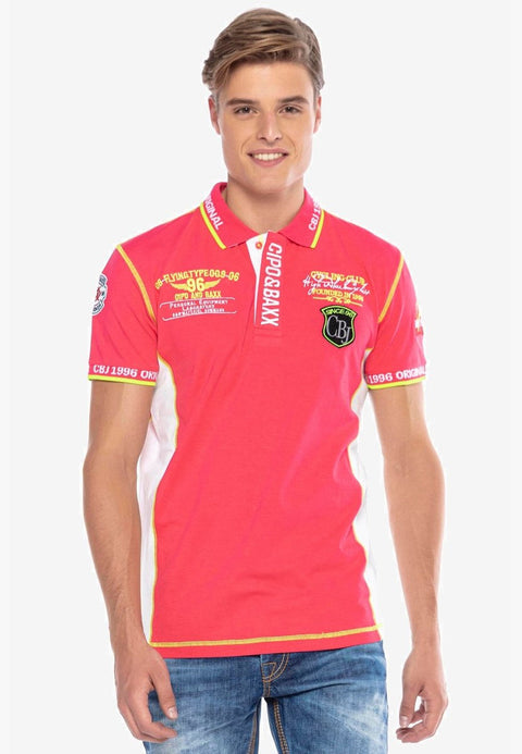 CT605 Embroidered Slim Men's Polo Neck T-Shirt