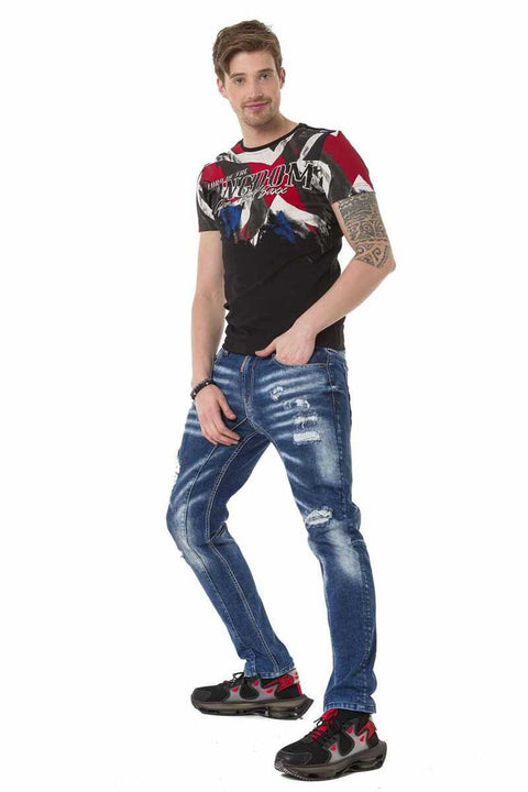 CT683 Flag Printed Men's T-Shirt