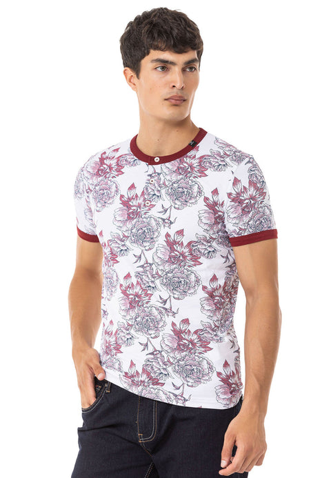 CT707 Floral Printed Men's T-Shirt