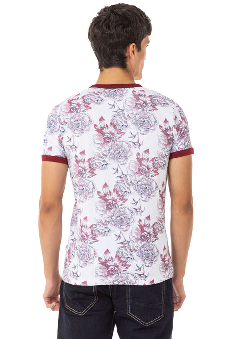 CT707 Floral Printed Men's T-Shirt