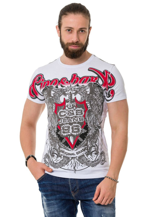 CT716 Front Back Shadow Printed T-Shirt