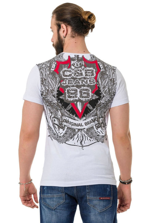 CT716 Front Back Shadow Printed T-Shirt