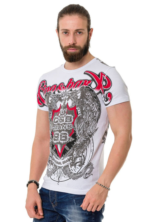 CT716 Front Back Shadow Printed T-Shirt