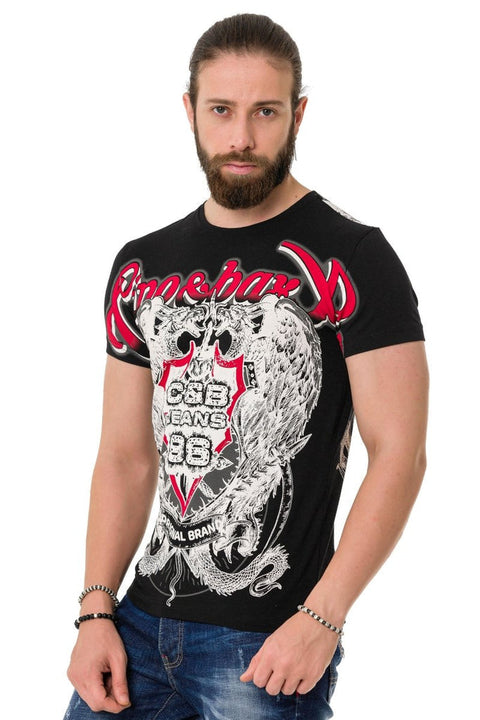 CT716 Front Back Shadow Printed T-Shirt