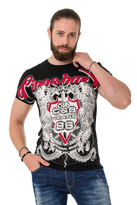 CT716 Front Back Shadow Printed T-Shirt