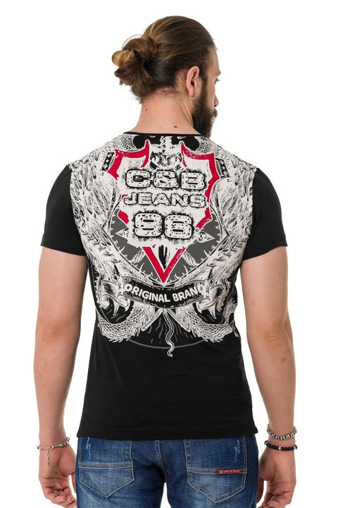 CT716 Front Back Shadow Printed T-Shirt