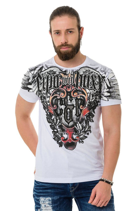 CT728 Stone Vintage Print T-Shirt