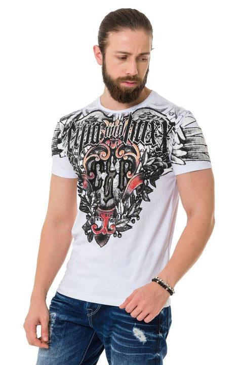 CT728 Stone Vintage Print T-Shirt