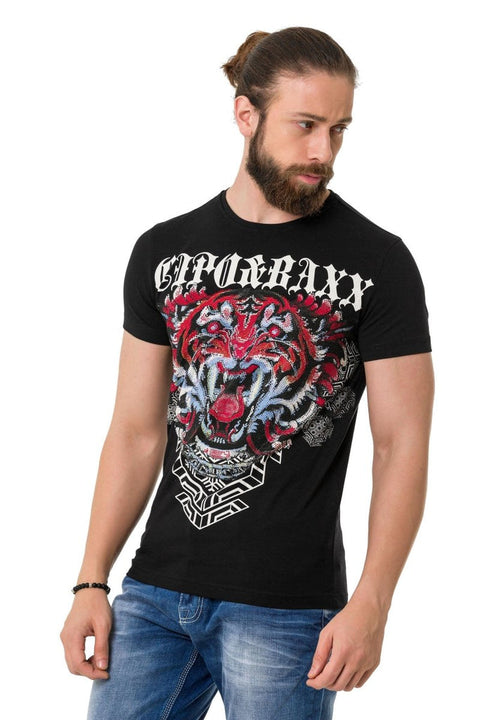 CT729 Stoned Tiger Pattern T-Shirt