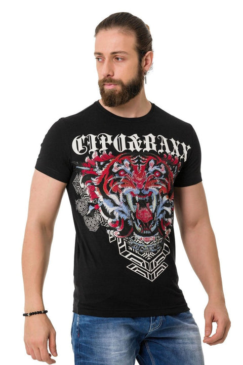 CT729 Stoned Tiger Pattern T-Shirt