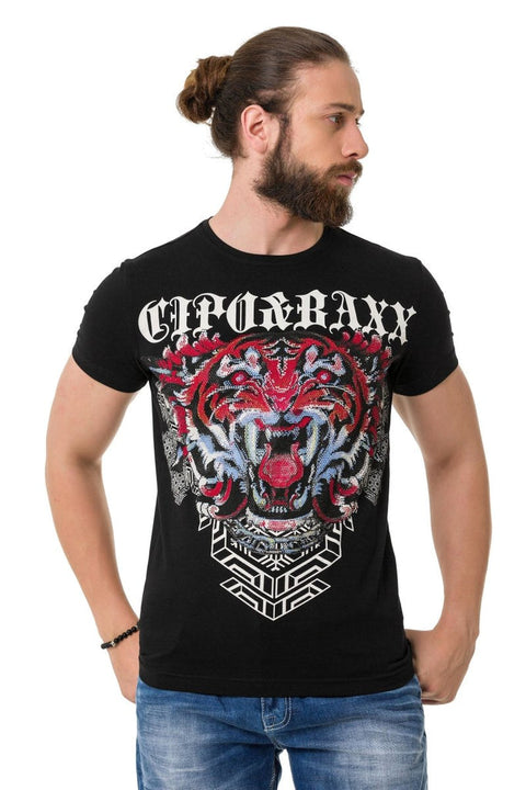 CT729 Stoned Tiger Pattern T-Shirt
