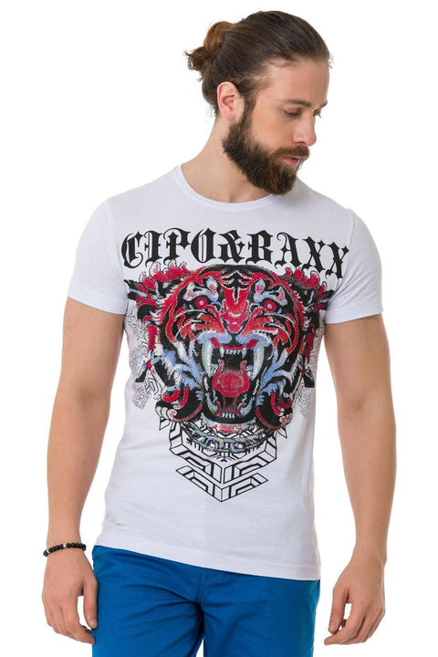 CT729 Stoned Tiger Pattern T-Shirt