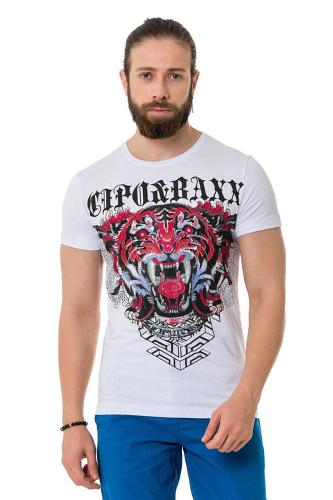 CT729 Stoned Tiger Pattern T-Shirt