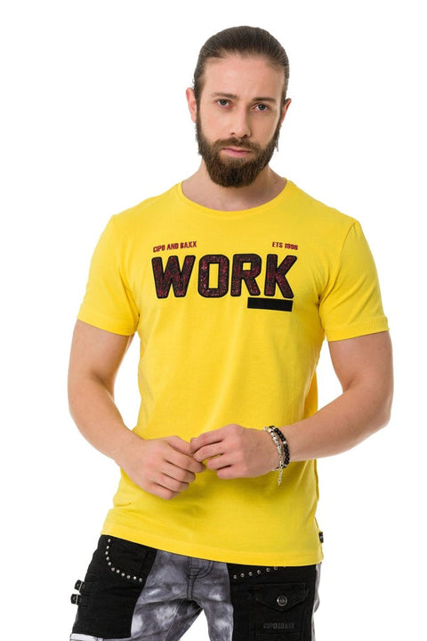 CT734 Piece Filling Embossed T-Shirt