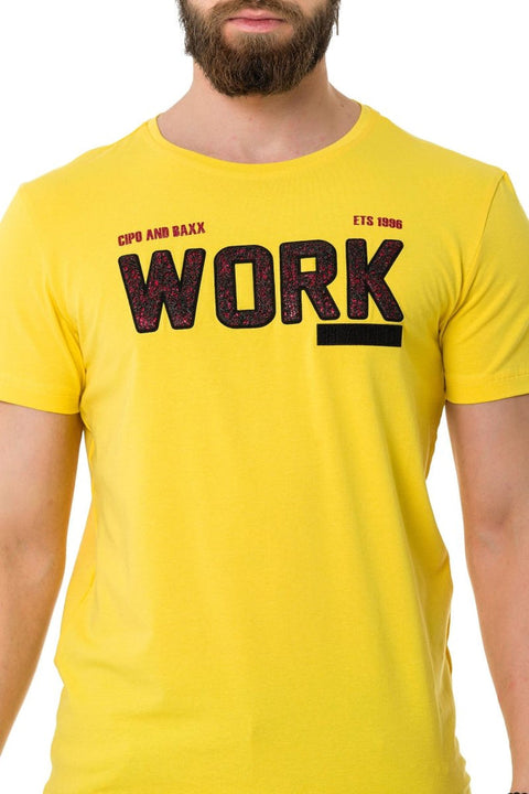 CT734 Piece Filling Embossed T-Shirt