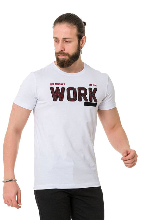 CT734 Piece Filling Embossed T-Shirt
