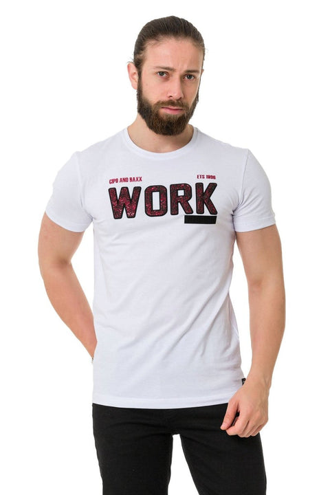 CT734 Piece Filling Embossed T-Shirt
