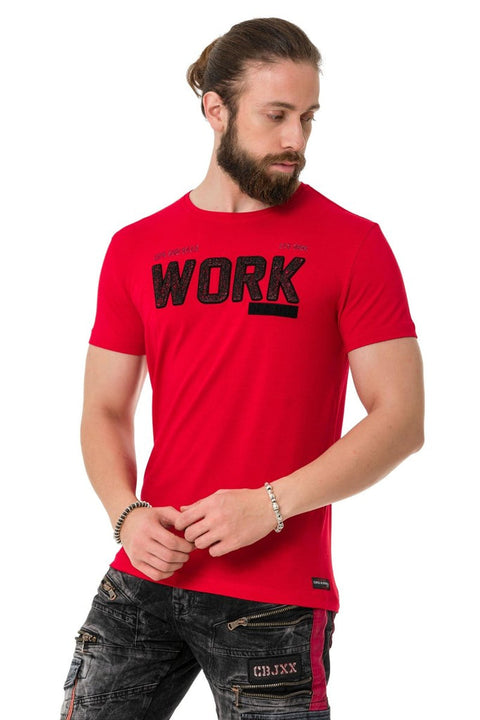 CT734 Piece Filling Embossed T-Shirt