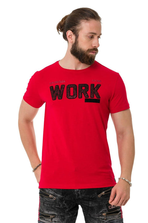 CT734 Piece Filling Embossed T-Shirt