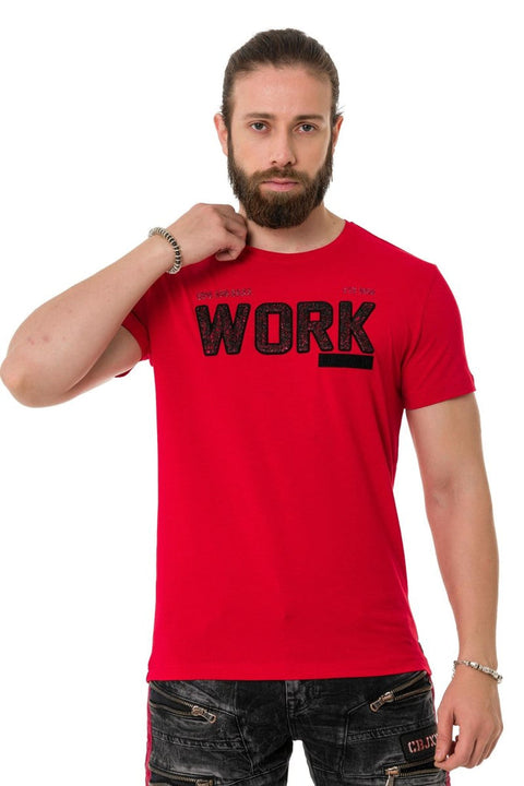 CT734 Piece Filling Embossed T-Shirt