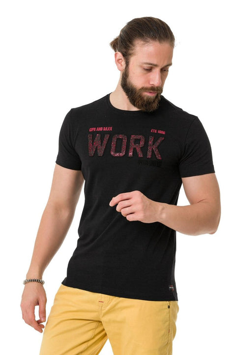 CT734 Piece Filling Embossed T-Shirt