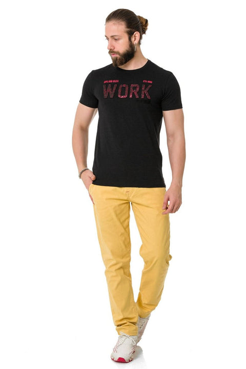 CT734 Piece Filling Embossed T-Shirt
