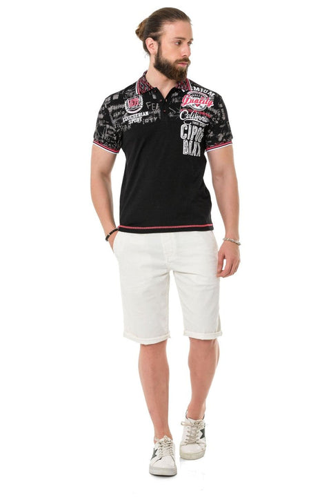 CT738 Patterned Polo Neck T-Shirt
