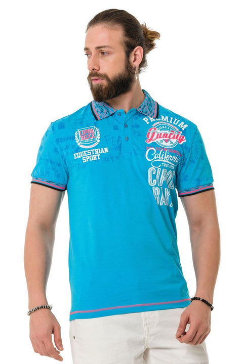 CT738 Patterned Polo Neck T-Shirt